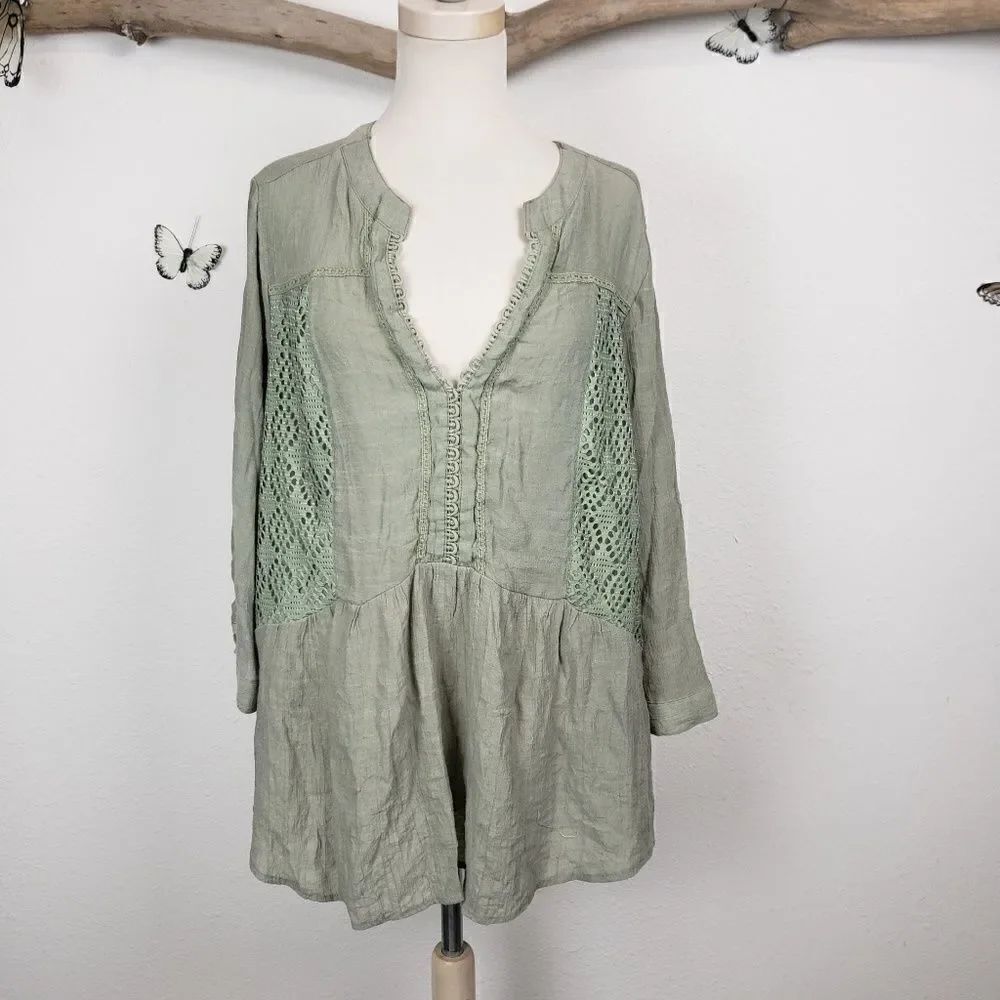 Unique spectrum oversized sage olive green top